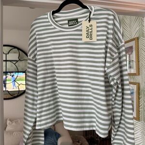 Daily Drills Harbor & White Striped Sweatshirt